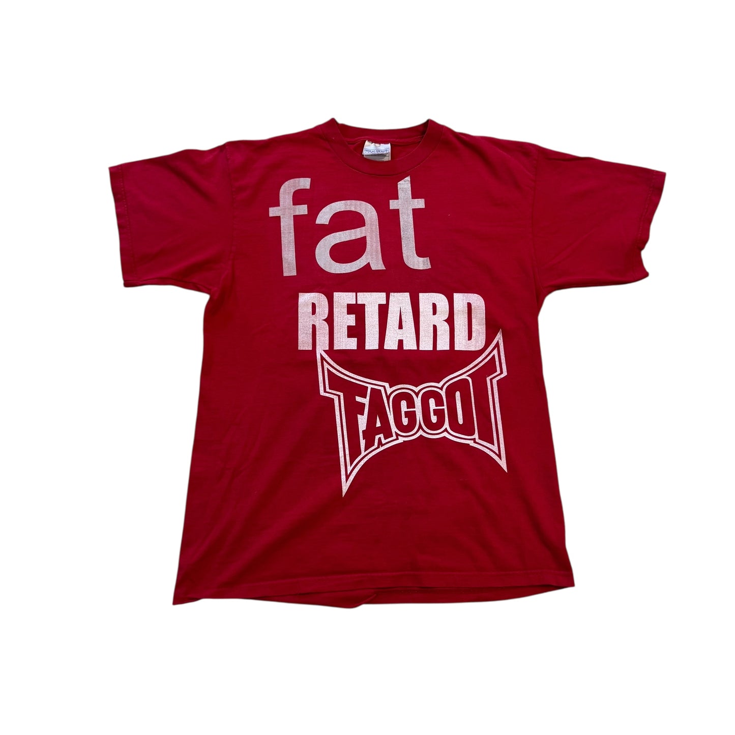 Fat Retard Faggot And I Have A Gun 1/1| T-Shirt (LARGE) HARDCORE THOUGHTS X JUNA COLLAB