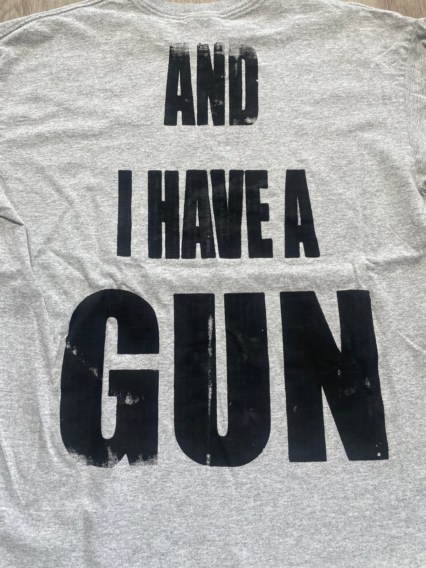 Fat Retard Faggot And I Have A Gun 1/1| T-Shirt (LARGE) HARDCORE THOUGHTS X JUNA COLLAB