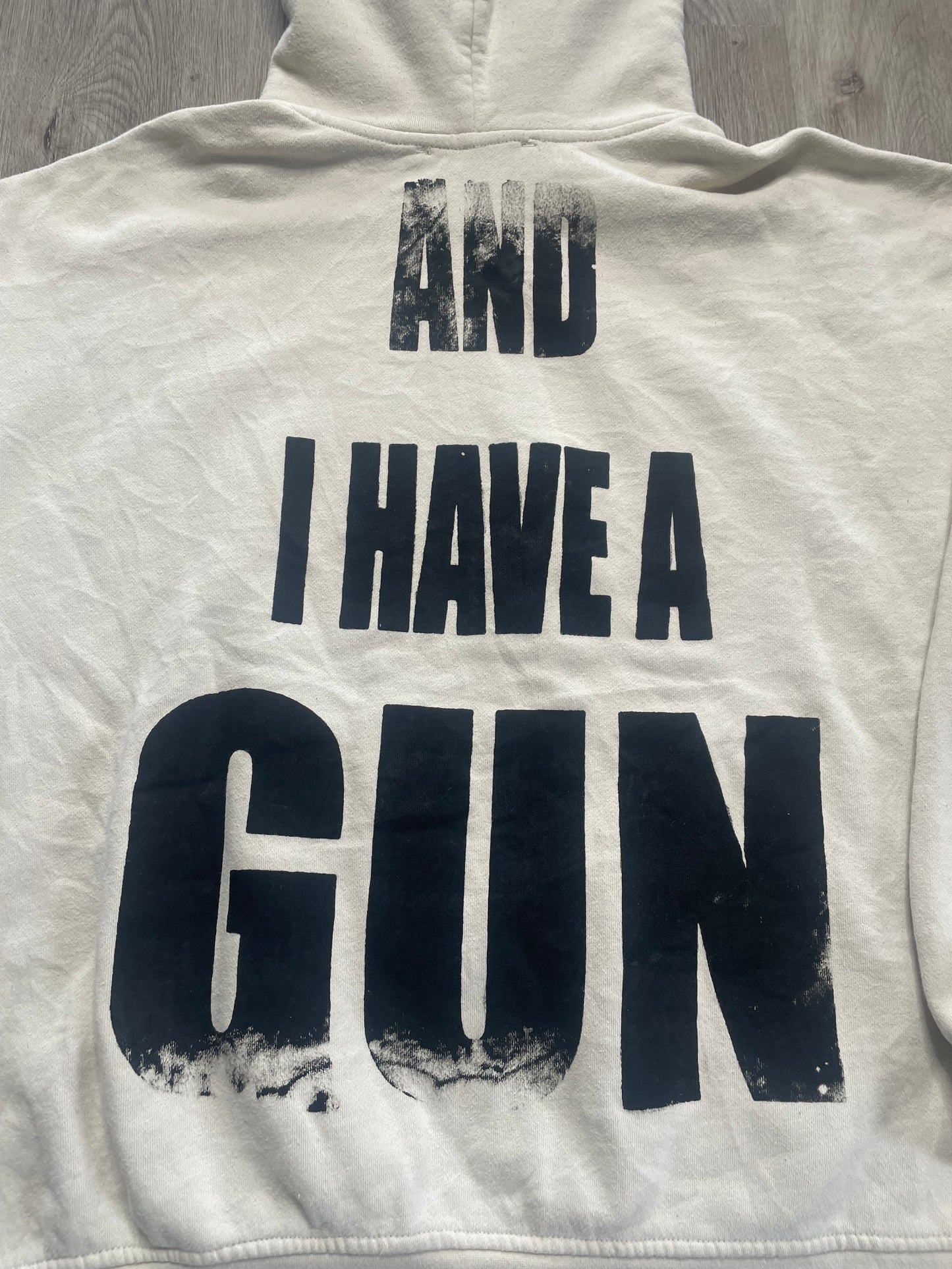 Fat Retard Faggot And I Have A Gun 1/1| HOODIE (X-LARGE) HARDCORE THOUGHTS X JUNA COLLAB