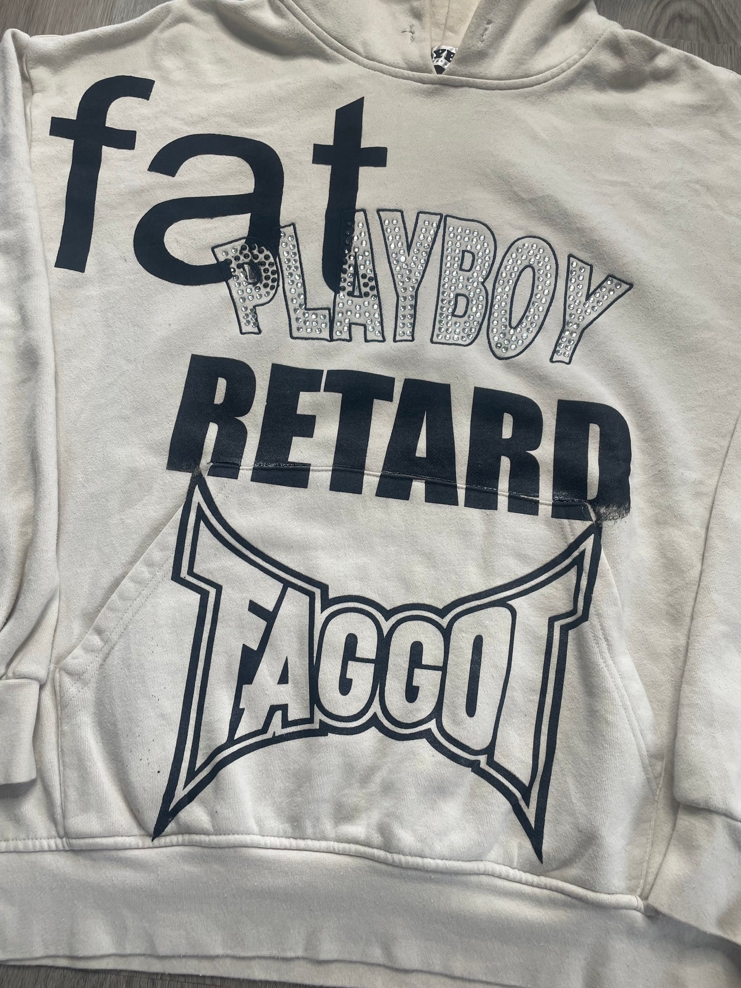 Fat Retard Faggot And I Have A Gun 1/1| HOODIE (X-LARGE) HARDCORE THOUGHTS X JUNA COLLAB
