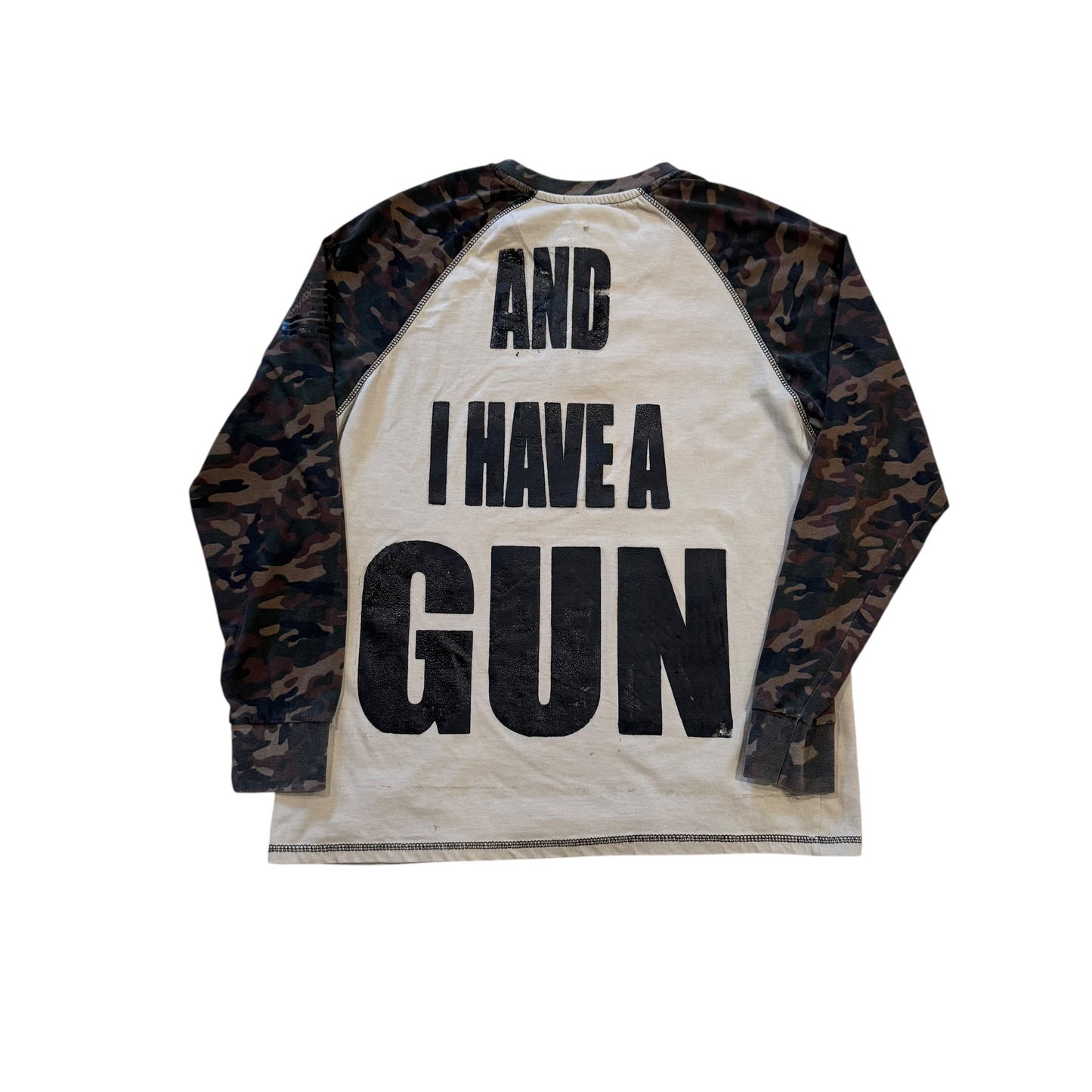 Fat Retard Faggot And I Have A Gun 1/1| T-Shirt (LARGE) HARDCORE THOUGHTS X JUNA COLLAB