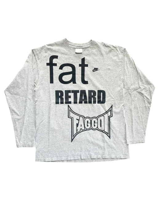 Fat Retard Faggot And I Have A Gun 1/1| T-Shirt (LARGE) HARDCORE THOUGHTS X JUNA COLLAB