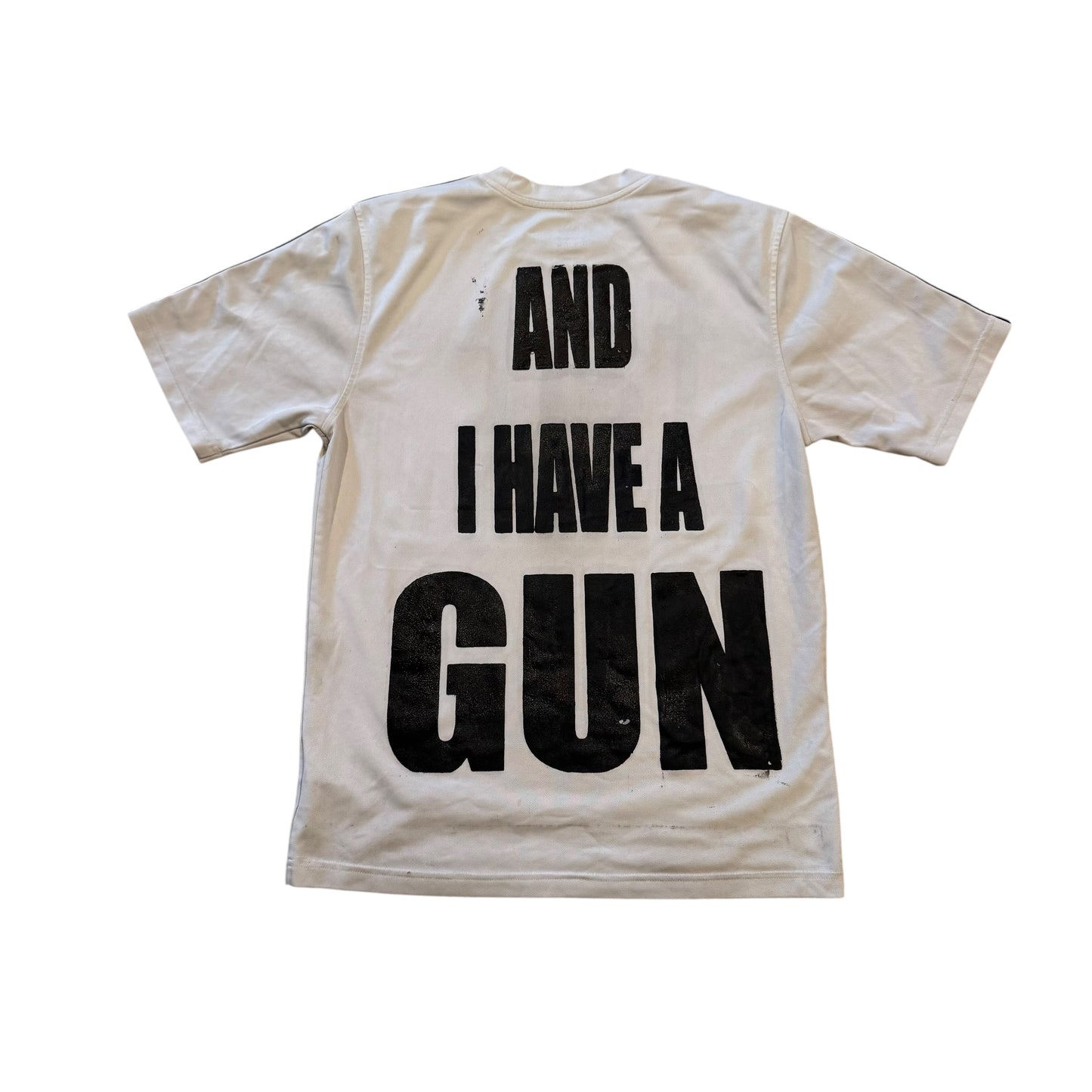 Fat Retard Faggot And I Have A Gun 1/1| T-Shirt (MEDIUM) HARDCORE THOUGHTS X JUNA COLLAB
