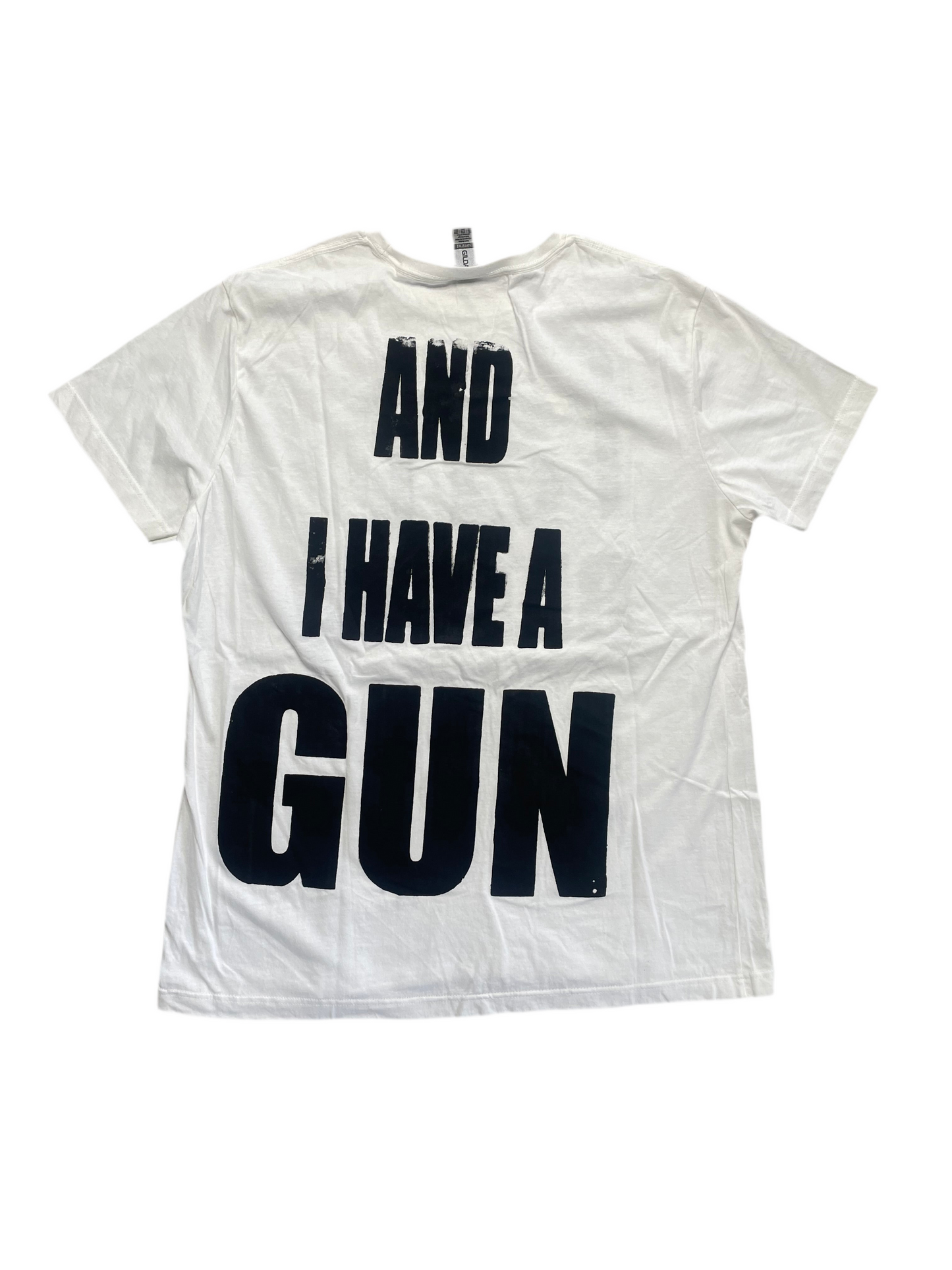 Fat Retard Faggot And I Have A Gun 1/1| T-Shirt (LARGE) HARDCORE THOUGHTS X JUNA COLLAB